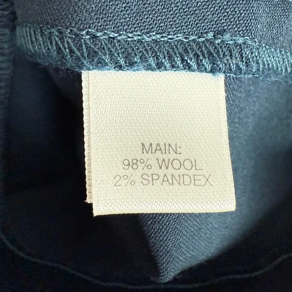 ST. JOHN Women's Size 14 Navy Blue Wool Blend Straight Leg Dress Pants Career - Picture 11 of 12
